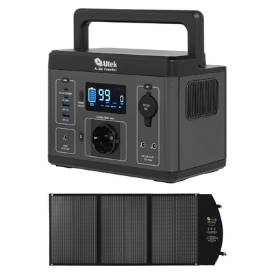 Зарядная станция Altek AL 300 PowerBox 300W 296Wh + солнечная панель ALT-120 черный