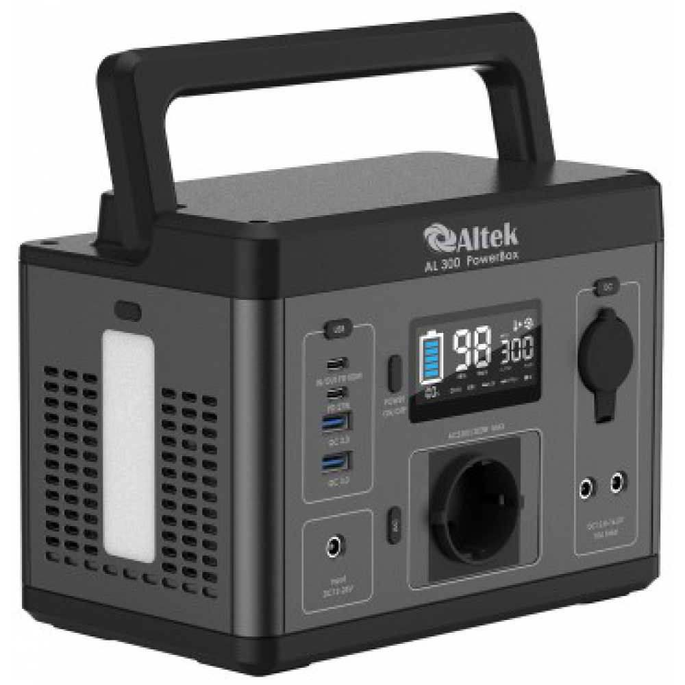 Портативная зарядная станция Altek AL 300 PowerBox 300W 296Wh + солнечная панель ALT-120 милитари