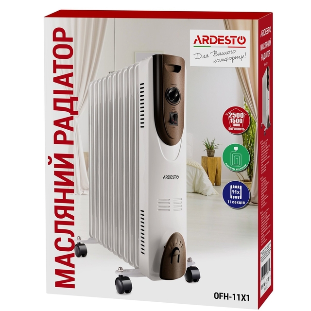 Масляний радіатор Ardesto OFH-11X1 (2500 Вт)