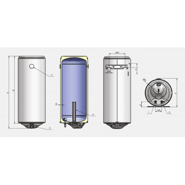 Бойлер накопичувальний електричний Eldom Style DRY 30 SLIM 2x0.8 kW 72269WD