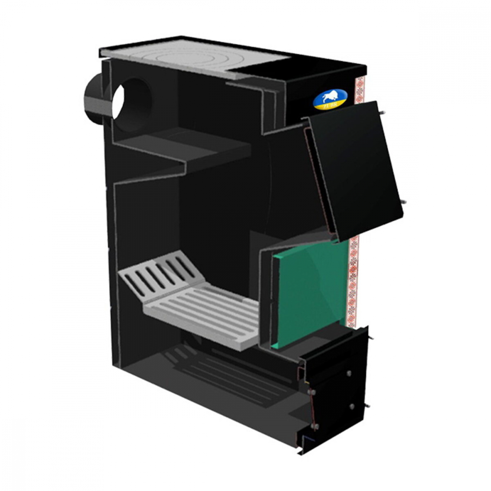 Котел твердотопливный длительного горения Zubr Eko Плита 12 кВт