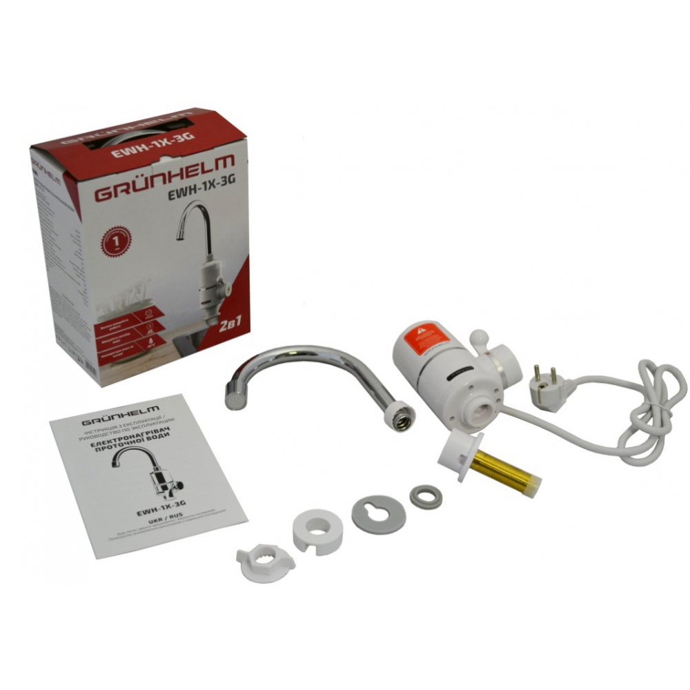 Проточный водонагреватель Grunhelm EWH-1X-3G