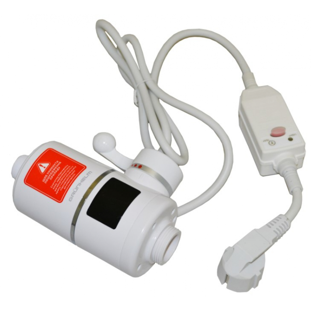 Проточный водонагреватель Grunhelm EWH-1X-3F-LED