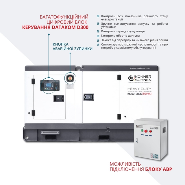 Дизельный генератор Könner&amp;Söhnen KS 50-3BES (50 кВт)