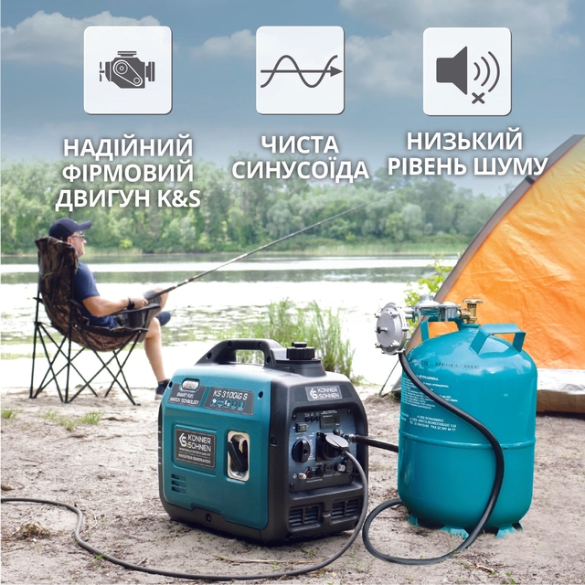 Инверторный бензиновый генератор Könner&amp;Söhnen KS 3100iG S (3,1 кВт)