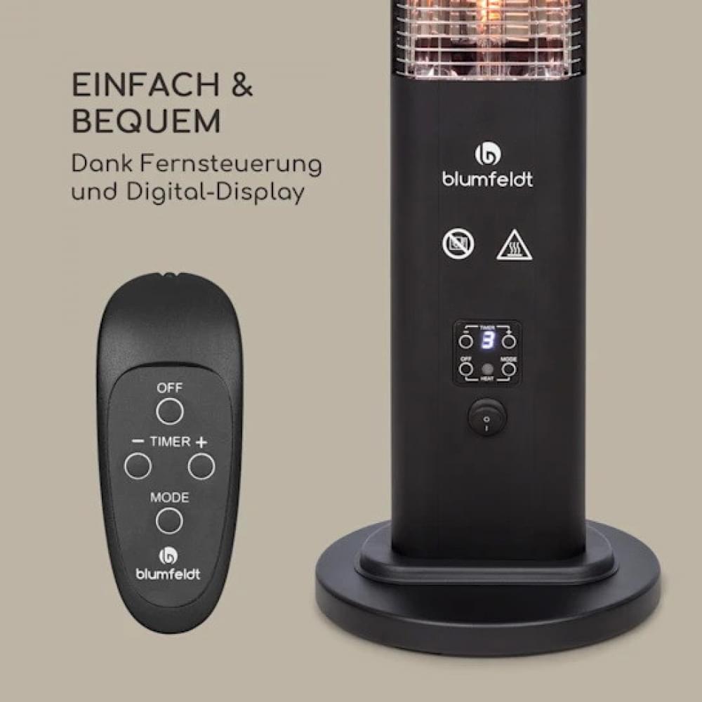 Інфрачервоний обігрівач Blumfeldt Heat Guru Plus Black, 1,2 кВт