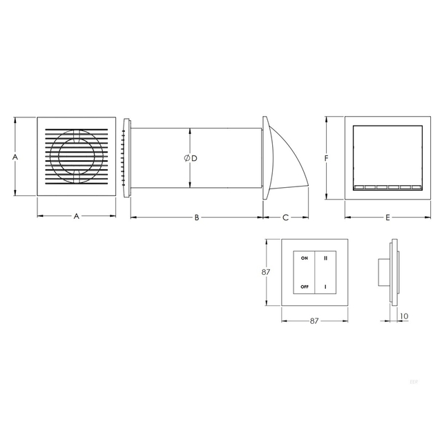 Рекуператор бытовой Europlast E-EXTRA EER150WP (Ø150mm)