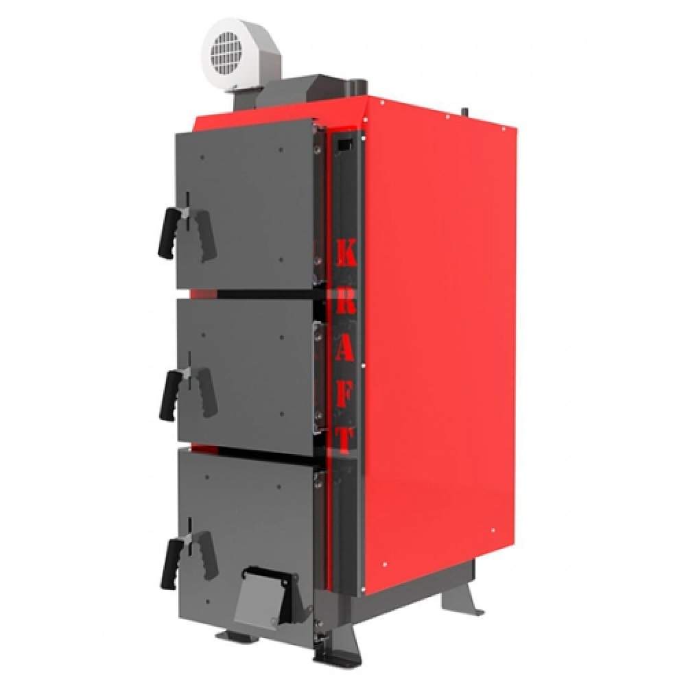 Котел твердотопливный длительного горения Kraft серия L 25 с ручным управлением