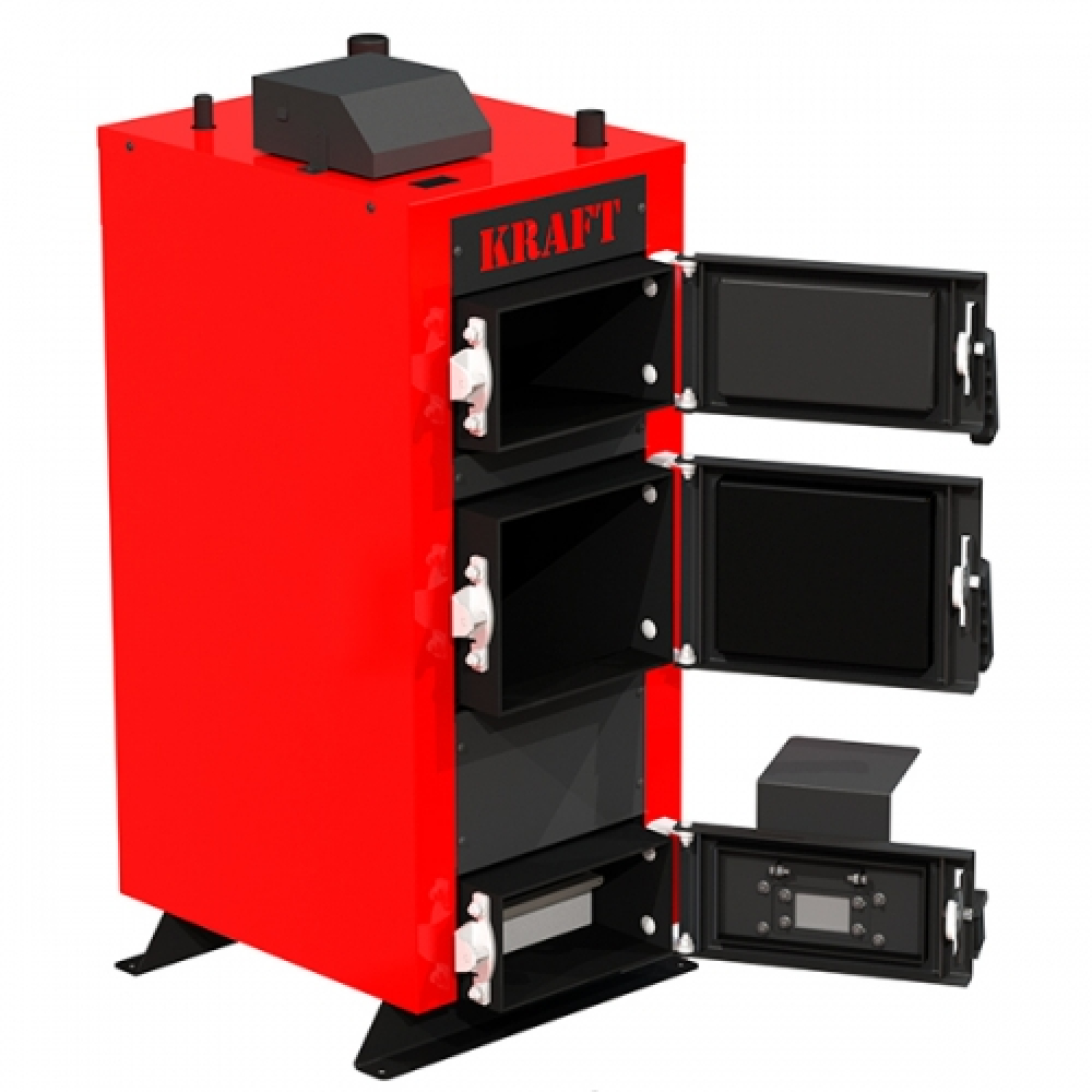 Котел твердотопливный  Kraft серия E new 20 с автоматическим управлением
