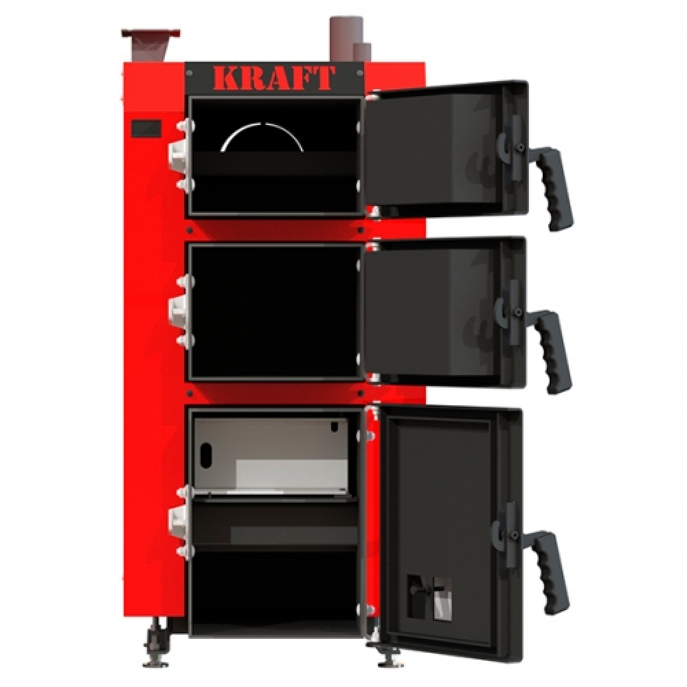 Котел твердотопливный длительного горения Kraft серия S 10 с автоматическим управлением