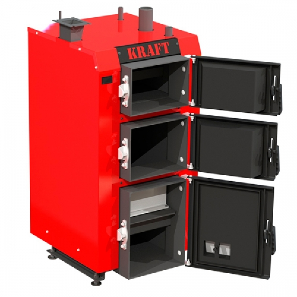 Котел твердотопливный длительного горения Kraft серия S 10 с автоматическим управлением