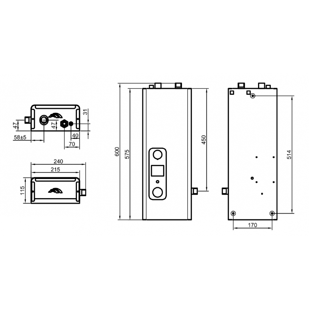 Котел электрический Dnipro Мини механический без насоса 9 кВт 220/380 В