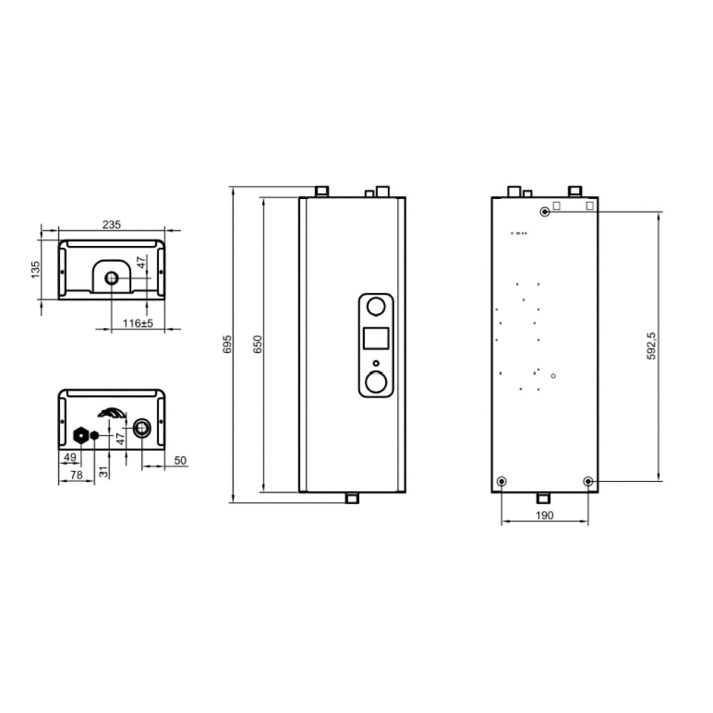 Котел электрический Dnipro Мини механический с насосом ИВО 15 кВт 380 В