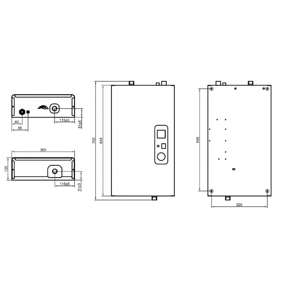 Котел электрический Dnipro Мини механический с насосом ИВО 24 кВт 380 В