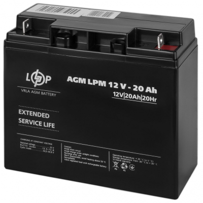 Акумулятор свинцево-кислотний LogicPower AGM LPM 12V - 20 Ah (12V 20Ah)