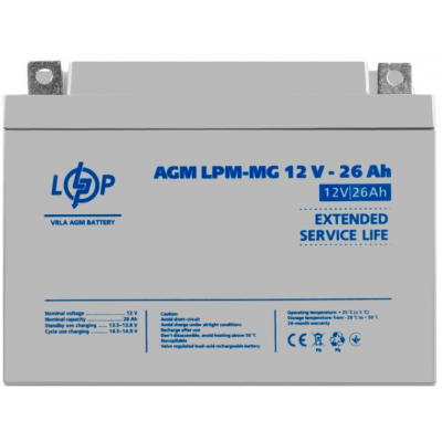 Акумулятор мультигелевий LogicPower LPM-MG 12V-26Ah AGM (12V 26Ah)