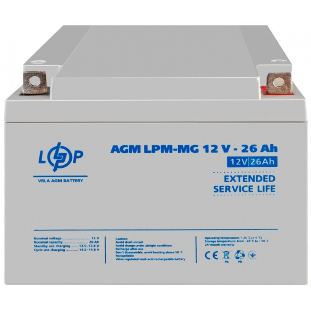 Аккумулятор LogicPower LPM-MG 12V - 26 Ah AGM мультигелевый