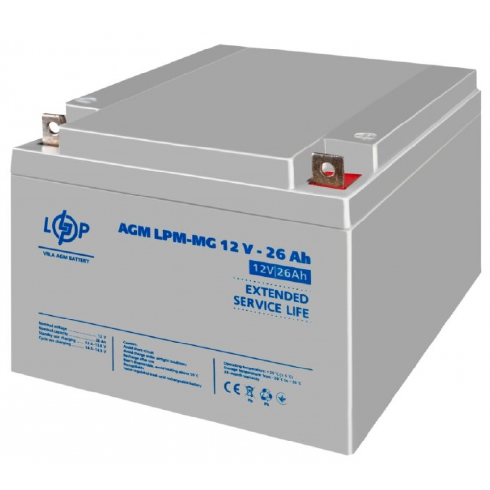 Аккумулятор LogicPower LPM-MG 12V - 26 Ah AGM мультигелевый