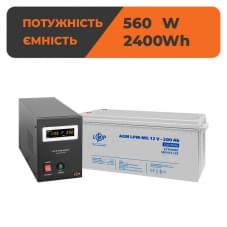 Комплект резервного питания LogicPower ИБП B800 + АКБ мультигелевая 2400 Ватт (4150+3875 200 Ah)