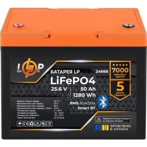 LogicPower LiFePO4 25,6V - 50 Ah (1280Wh) (BMS 80A/50А) пластик Smart BT LogicPower LiFePO4 25,6V - 50 Ah (1280Wh) (BMS 80A/50А) пластик Smart BT