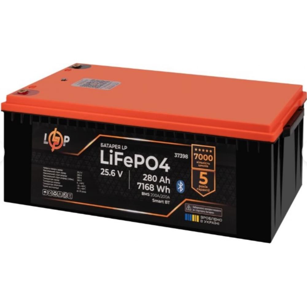 Аккумулятор LogicPower LiFePO4 25,6V - 280 Ah (7168Wh) (BMS 200A/200А) пластик Smart BT