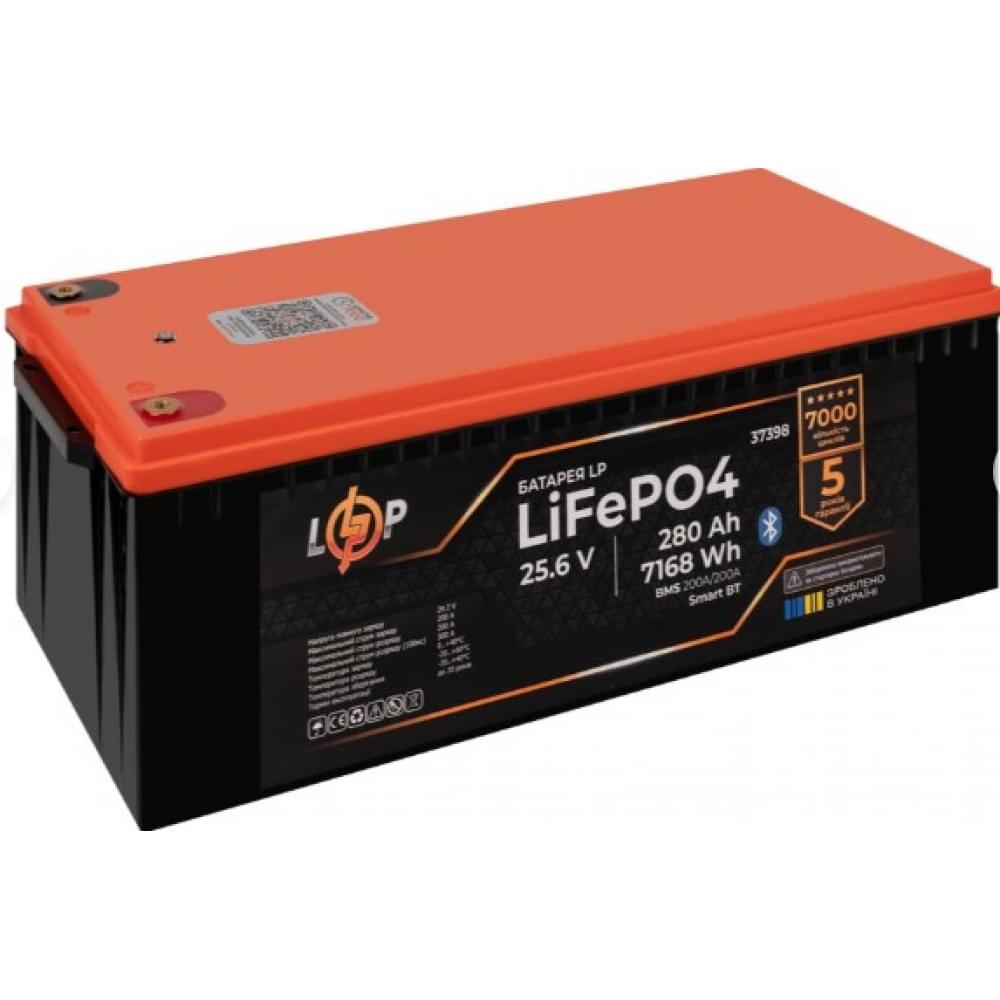 Аккумулятор LogicPower LiFePO4 25,6V - 280 Ah (7168Wh) (BMS 200A/200А) пластик Smart BT