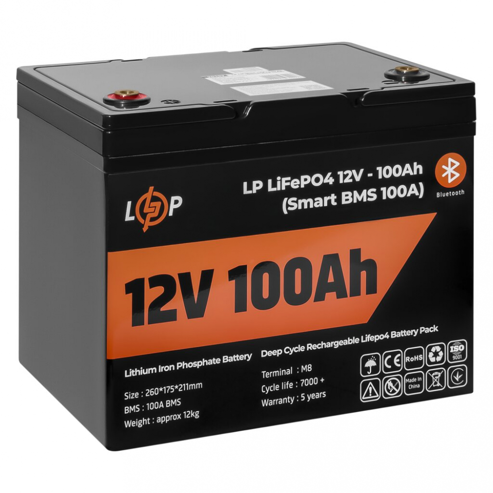 Аккумулятор LogicPower LiFePO4 12V (12,8V) - 100 Ah (1280Wh) (Smart BMS 100А)