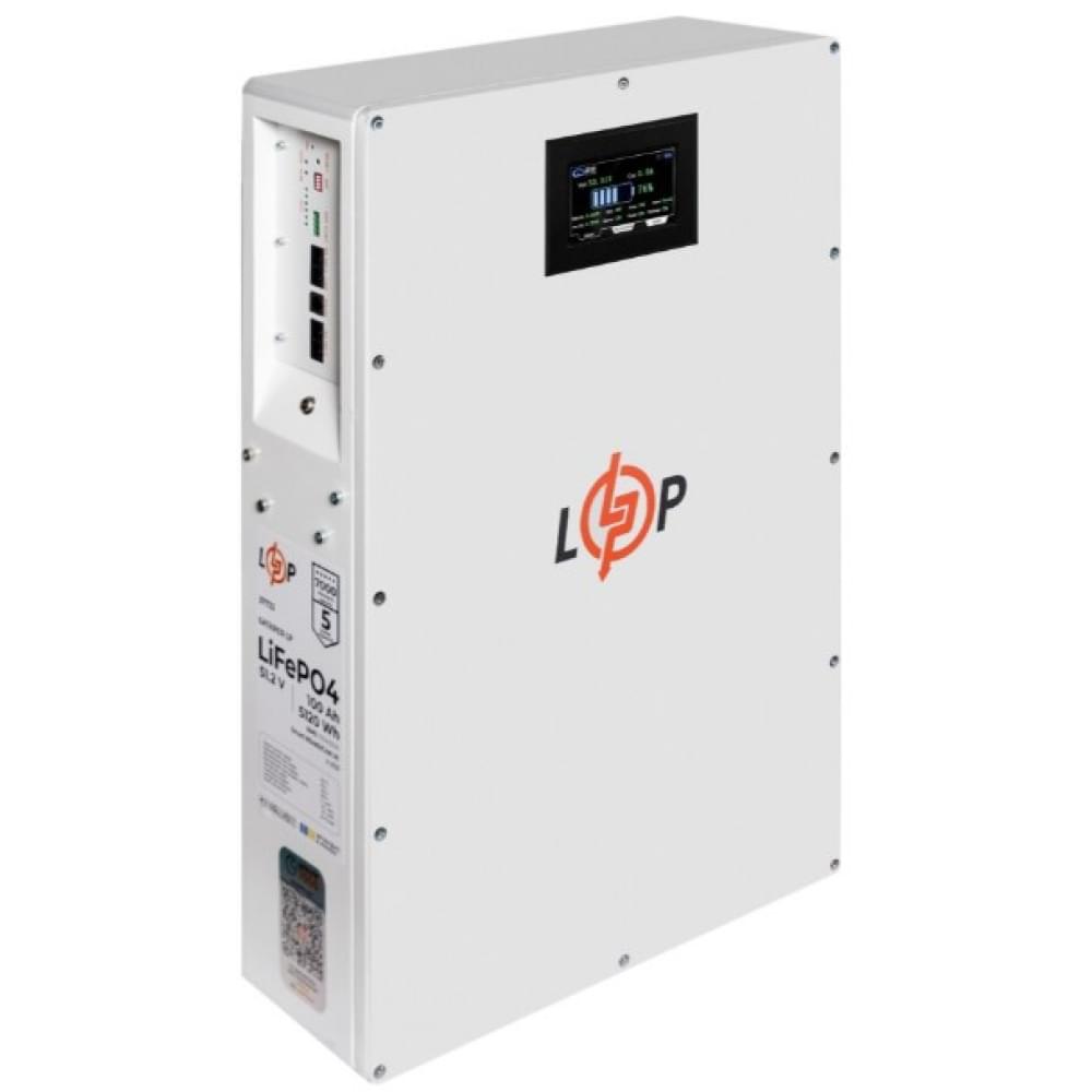 Акумулятор LogicPower LiFePO4 51,2V - 100 Ah (5120Wh) (BMS 100A/50А) метал LCD Smart RS485/CAN JK настінний
