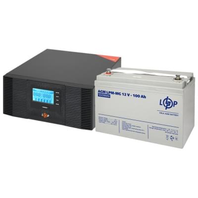 Комплект резервного живлення LogicPower ДБЖ UPS B1500 + мультигелева батарея АКБ MG 1200W