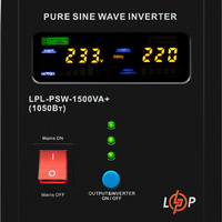 ИБП LP LPL-PSW-1500VA+ (1050Вт) 10A/20A с правильной синусоидой 24V ИБП LP LPL-PSW-1500VA+ (1050Вт) 10A/20A с правильной синусоидой 24V