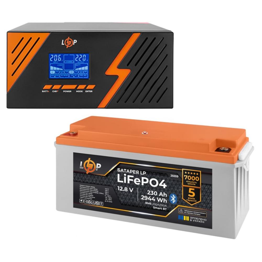 Комплект резервного питания LogicPower ИБП 1500 В + АКБ литиевая батарея LiFePO4 2944 Ватт (22754+25559 230 Ah)