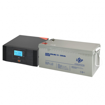 Комплект резервного живлення LogicPower ДБЖ UPS B1500 + АКБ MG 2400W