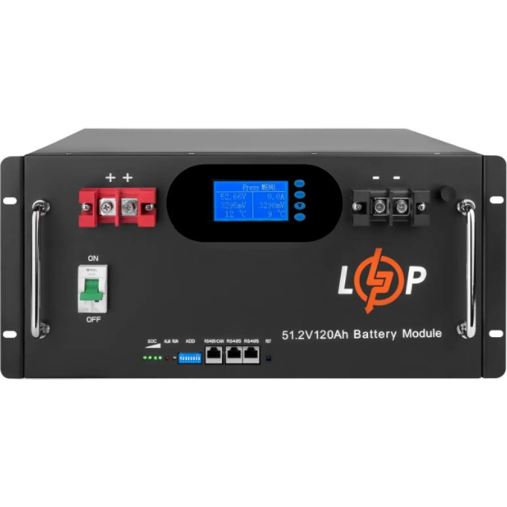 Аккумулятор LogicPower LiFePO4 51,2V - 120 Ah (6000Wh) (Smart BMS 100A) с LCD RM AB