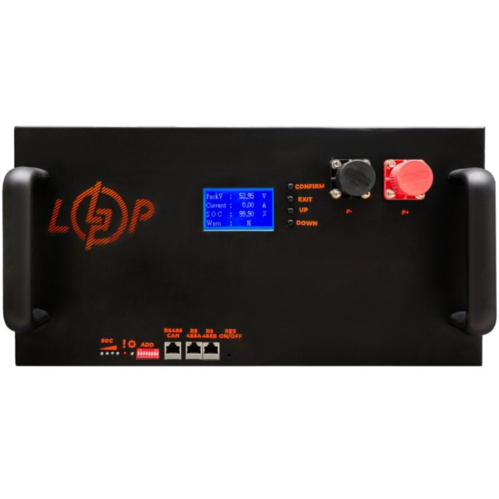 Аккумулятор LogicPower LiFePO4 51,2V - 160 Ah (8192Wh) (BMS 200A/100А) LCD металл RM Smart