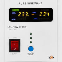 ИБП LP LPL-PSW-800VA+ (560Вт) 5A/20A с правильной синусоидой 12V ИБП LP LPL-PSW-800VA+ (560Вт) 5A/20A с правильной синусоидой 12V