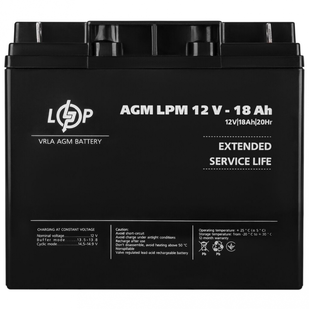 Аккумулятор LogicPower AGM LPM 12V - 18 Ah