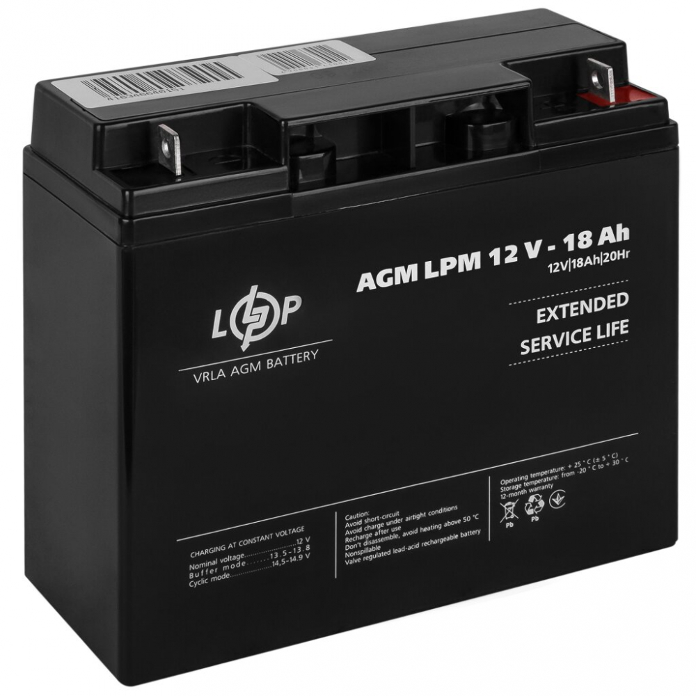 Аккумулятор LogicPower AGM LPM 12V - 18 Ah
