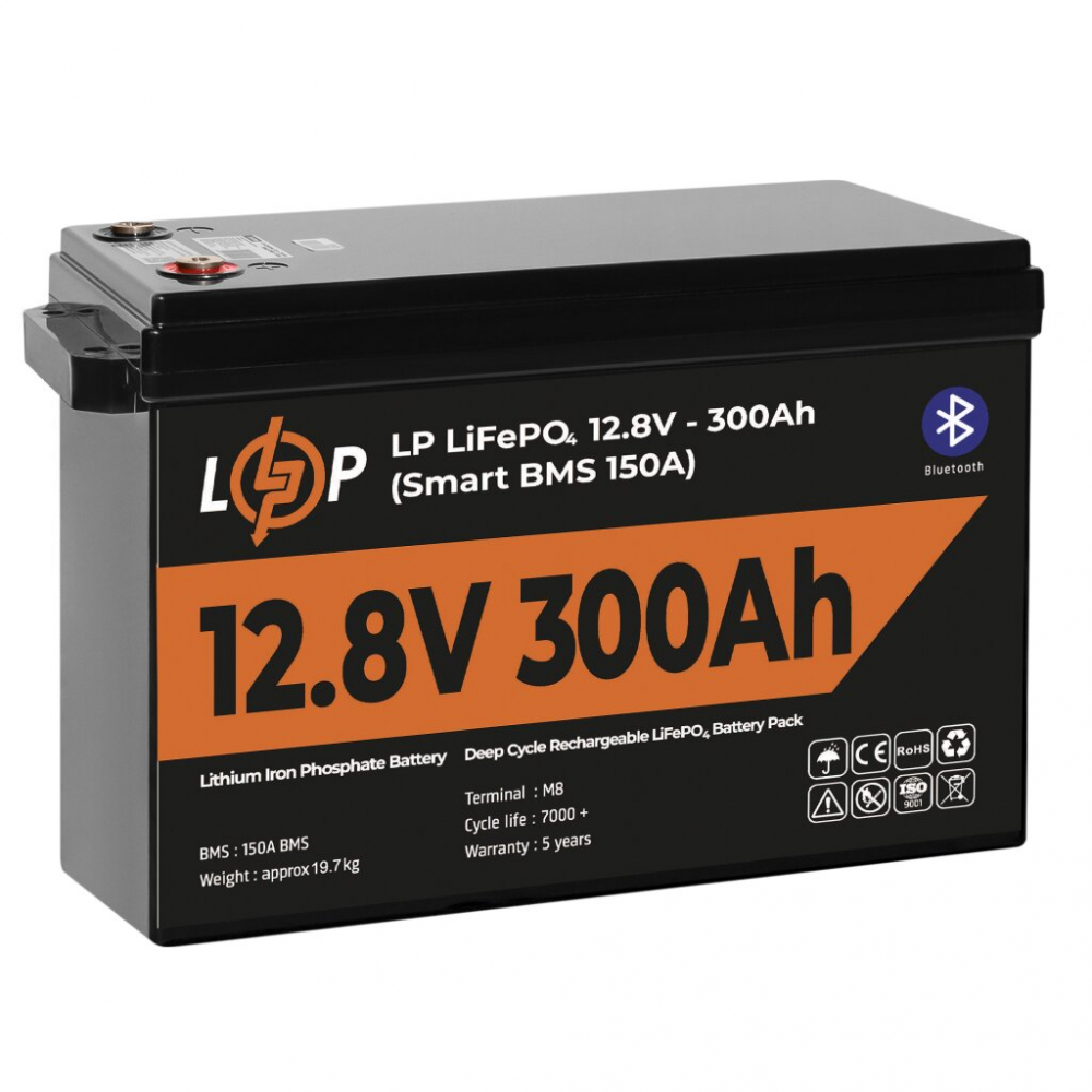 Аккумулятор LogicPower LiFePO4 12,8V - 300 Ah (3840Wh) (Smart BMS 200А)