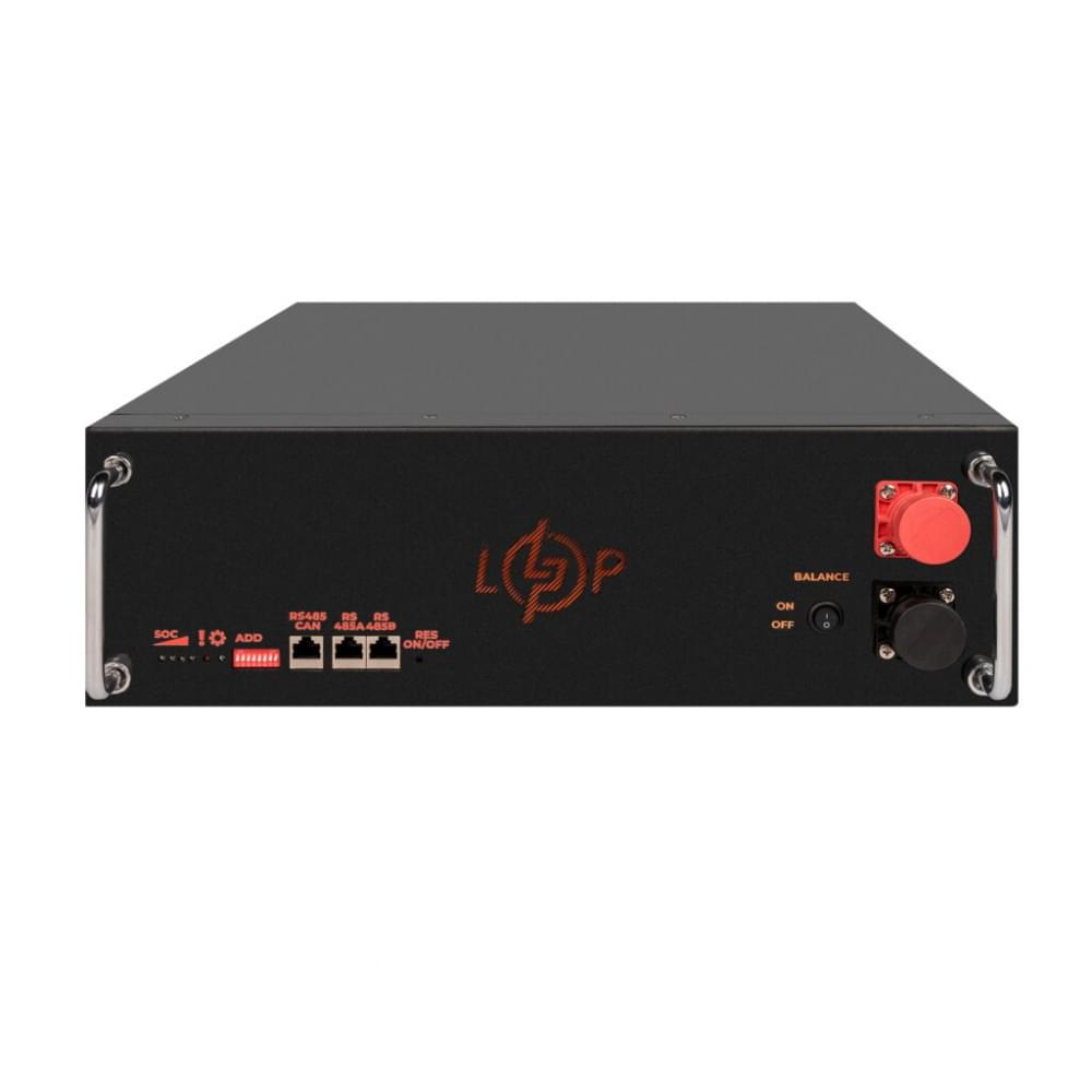 Аккумулятор LogicPower LiFePO4 51,2V - 100 Ah (5120Wh) (BMS SP 100A/50А) RM RS485/CAN LCD BL