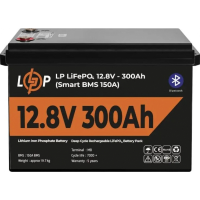 Акумулятор LogicPower LiFePO4 12,8V - 300 Ah (3840Wh) (Smart BMS 200А)