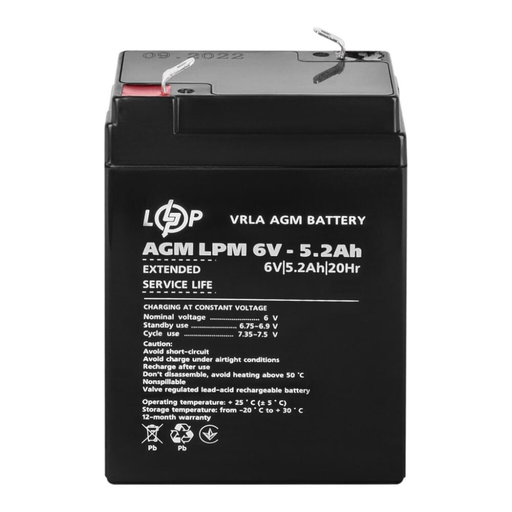 Аккумулятор LogicPower AGM LPM 6V - 5.2 Ah