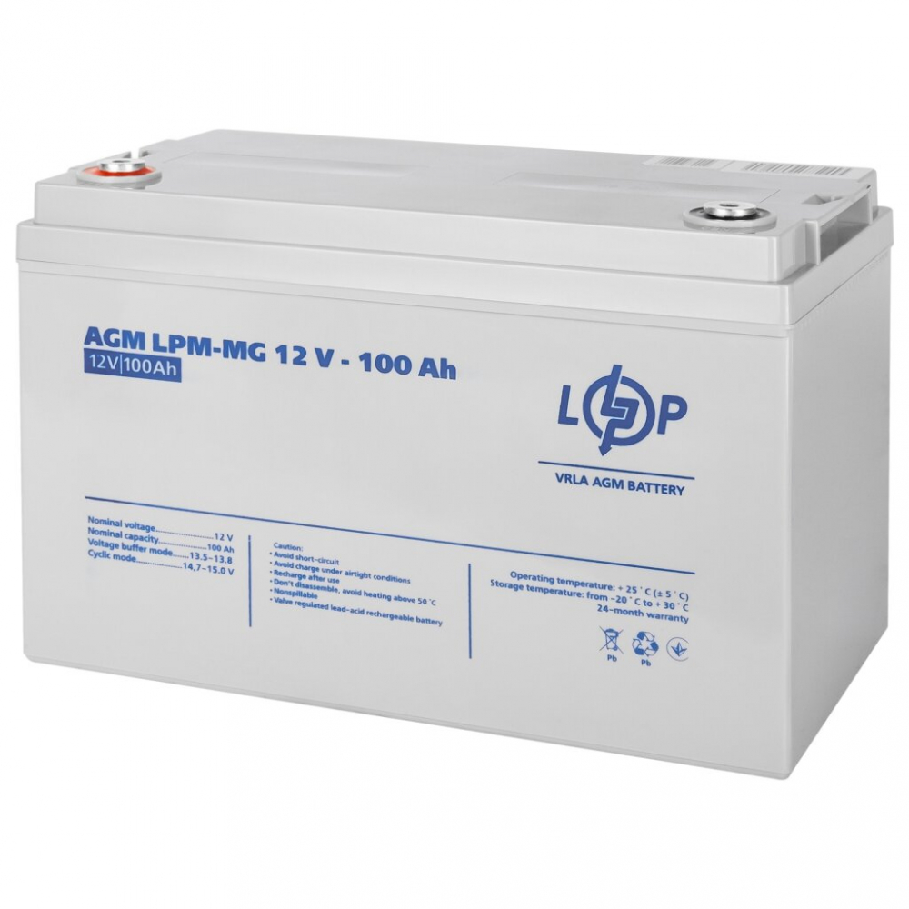 Аккумулятор LogicPower LPM-MG 12V - 100 Ah AGM мультигелевый