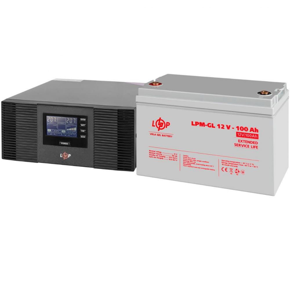 Комплект резервного питания LogicPower ИБП LPM-PSW-1500VA+АКБ LPM-GL 12V-100 Ah GEL