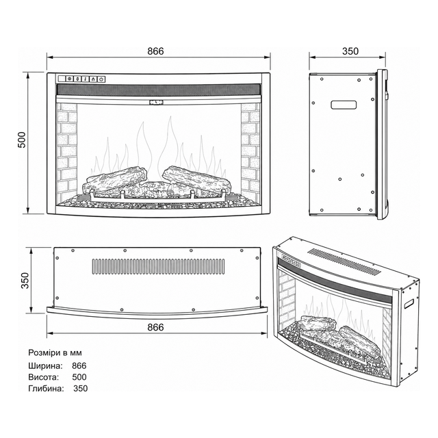 Электрокамин Royal Flame Панорамный 33W LED FX N