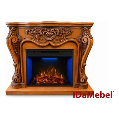 Электрокамин IDaMebel Жан-Жак массив дуб коричневый с патиной с камином Royal Goodfire 28