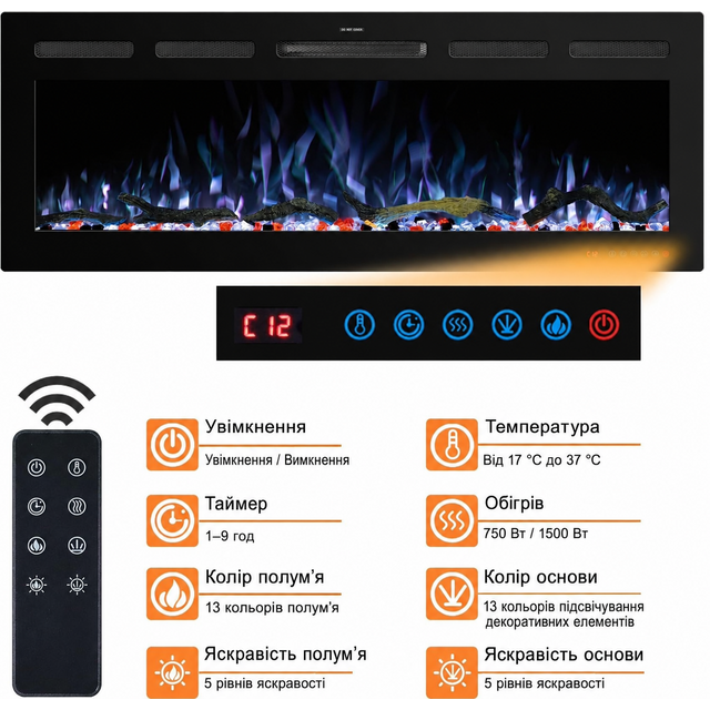 Электрокамин Royal Crystal 60 R PRO с Wi-Fi (EF60RPRO)