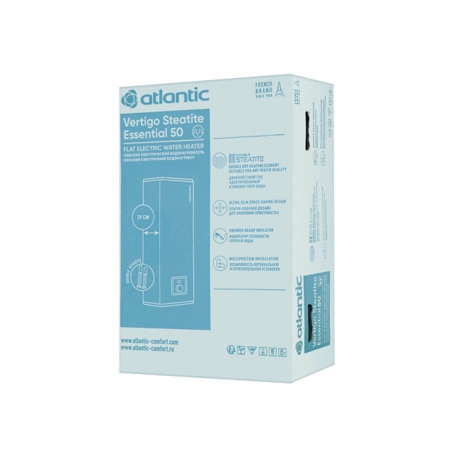 Бойлер накопичувальний електричний Atlantic Vertigo Steatite Essential 50 MP-040 2F 220E-S (1500W) (Грузія) 8312050