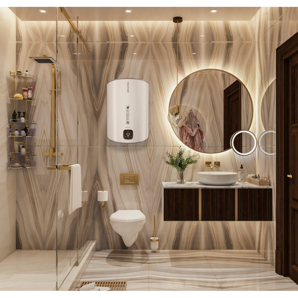 Бойлер накопичувальний електричний Atlantic Steatite Genius WI-FI VM 050 D400S-3E-CW, 1800W, 841331