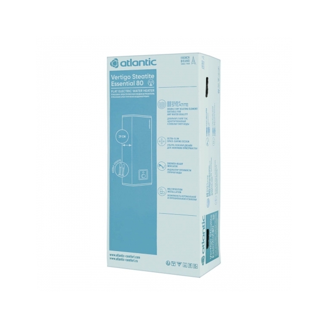 Бойлер накопичувальний електричний Atlantic Vertigo Steatite Essential 80 MP-065 2F 220E-S (1500W) (Грузия) 8413070