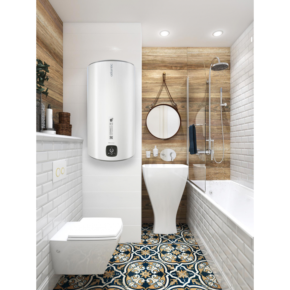 Бойлер накопичувальний електричний Atlantic Steatite Genius WI-FI VM 080 D400S-3E-CW, 1800W, 851356
